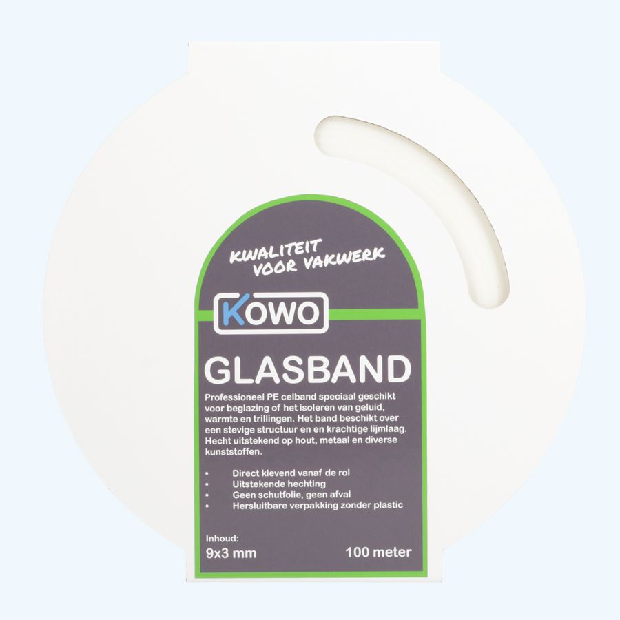 Kowo PE beglazingsband (wit) 9 x 3 mm 100 meter