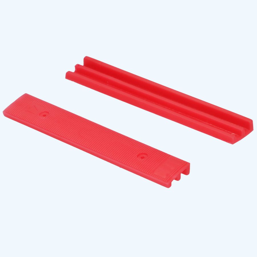 100 stuks schuine kunststof glasblokjes ROOD 100x17x7/4 mm