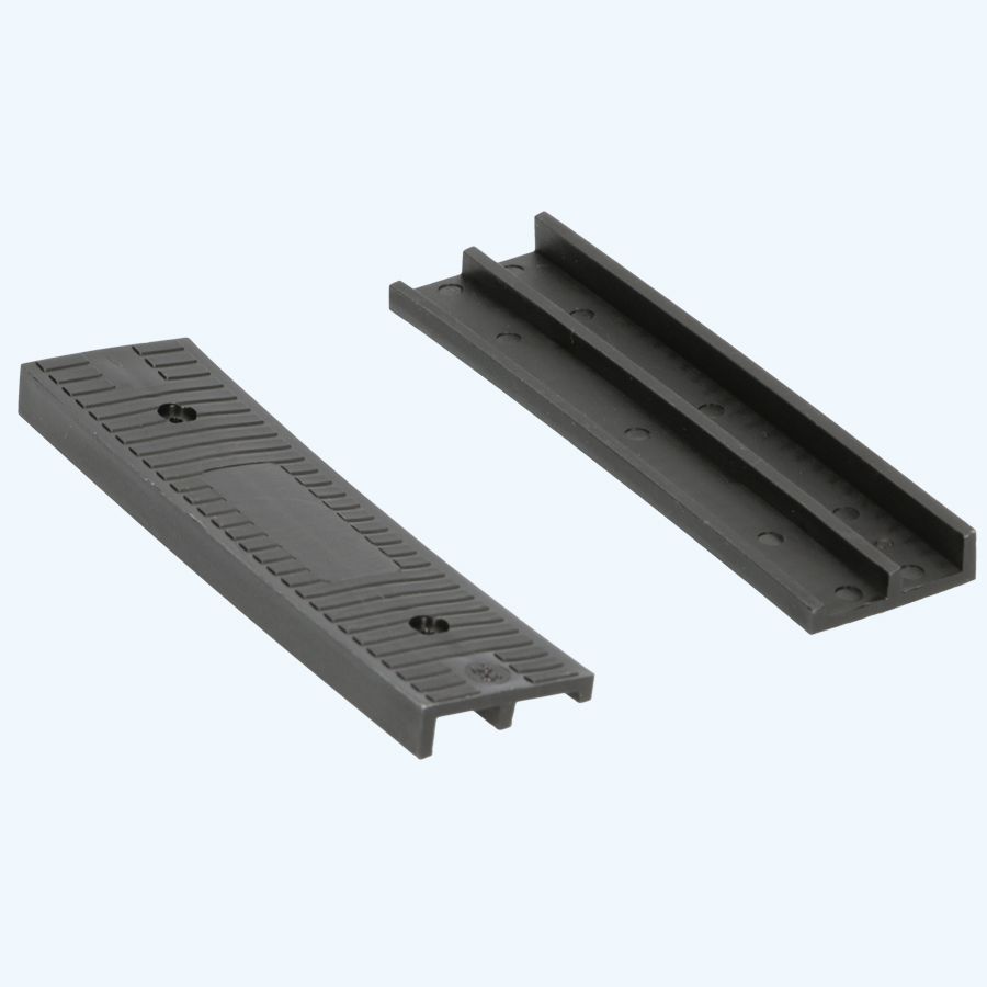 100 stuks schuine kunststof glasblokjes ZWART 100x26x8/4 mm