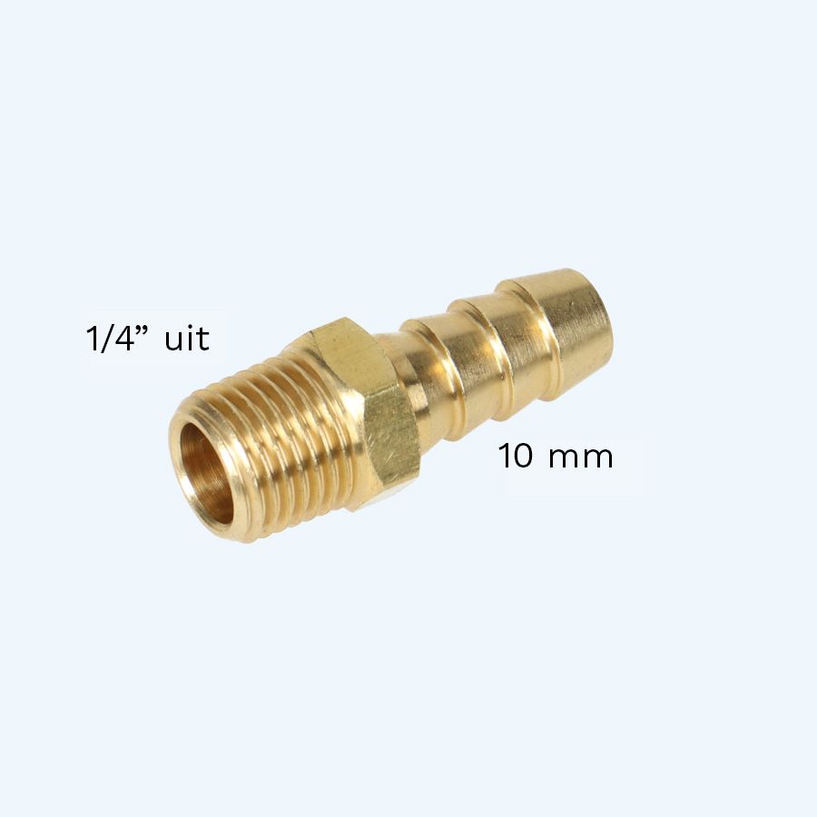 10 mm slangpilaar met 1/4" uitwendig draad