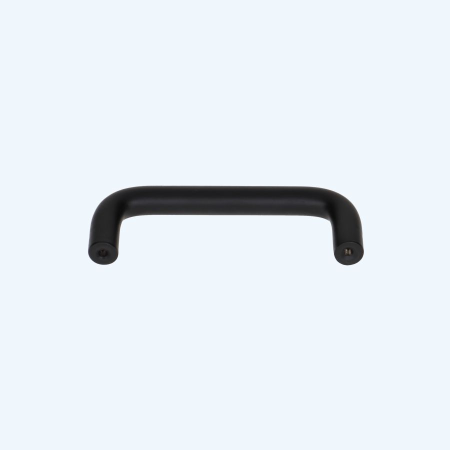 Greep zwart massief RVS ronde hoeken 96 x 40 mm