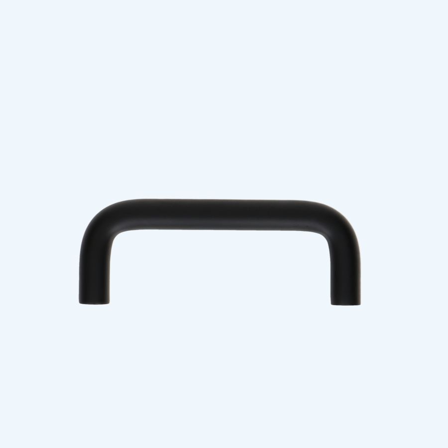Greep zwart massief RVS ronde hoeken 96 x 40 mm