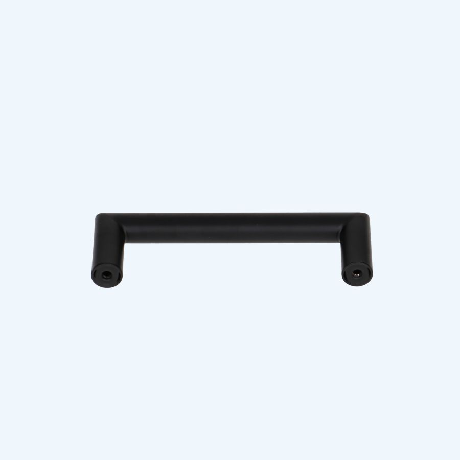 Greep zwart RVS rechte hoeken 96 x 35 mm