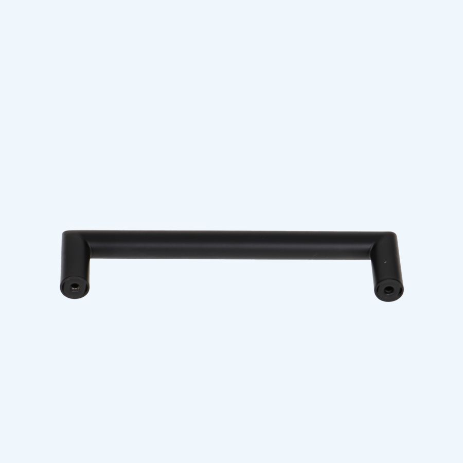 Greep zwart massief RVS rechte hoeken 128 x 37 mm