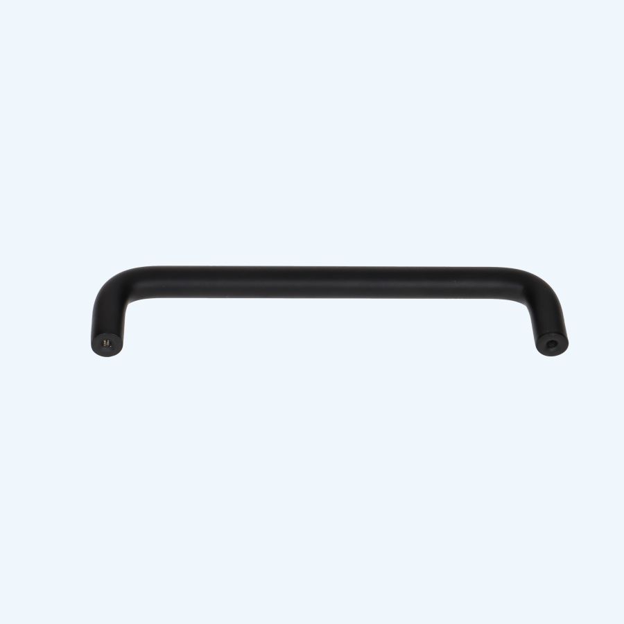 Greep zwart massief RVS ronde hoeken 160 x 40 mm