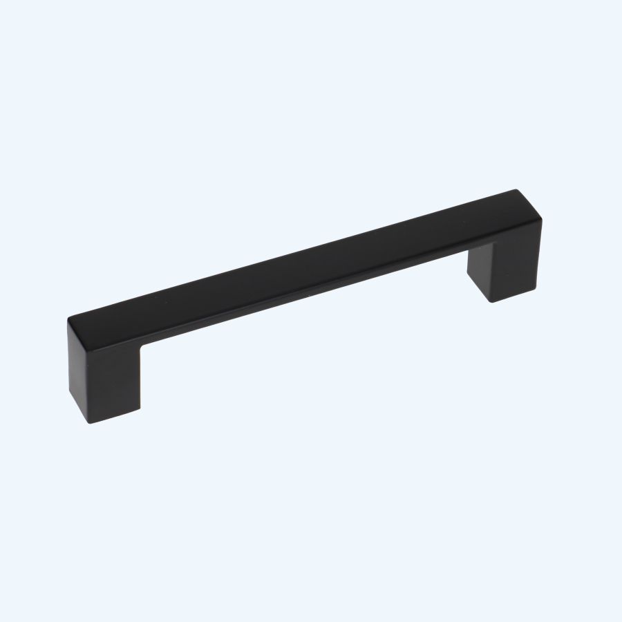 Greep zwart hol RVS vierkant 160 x 35 mm