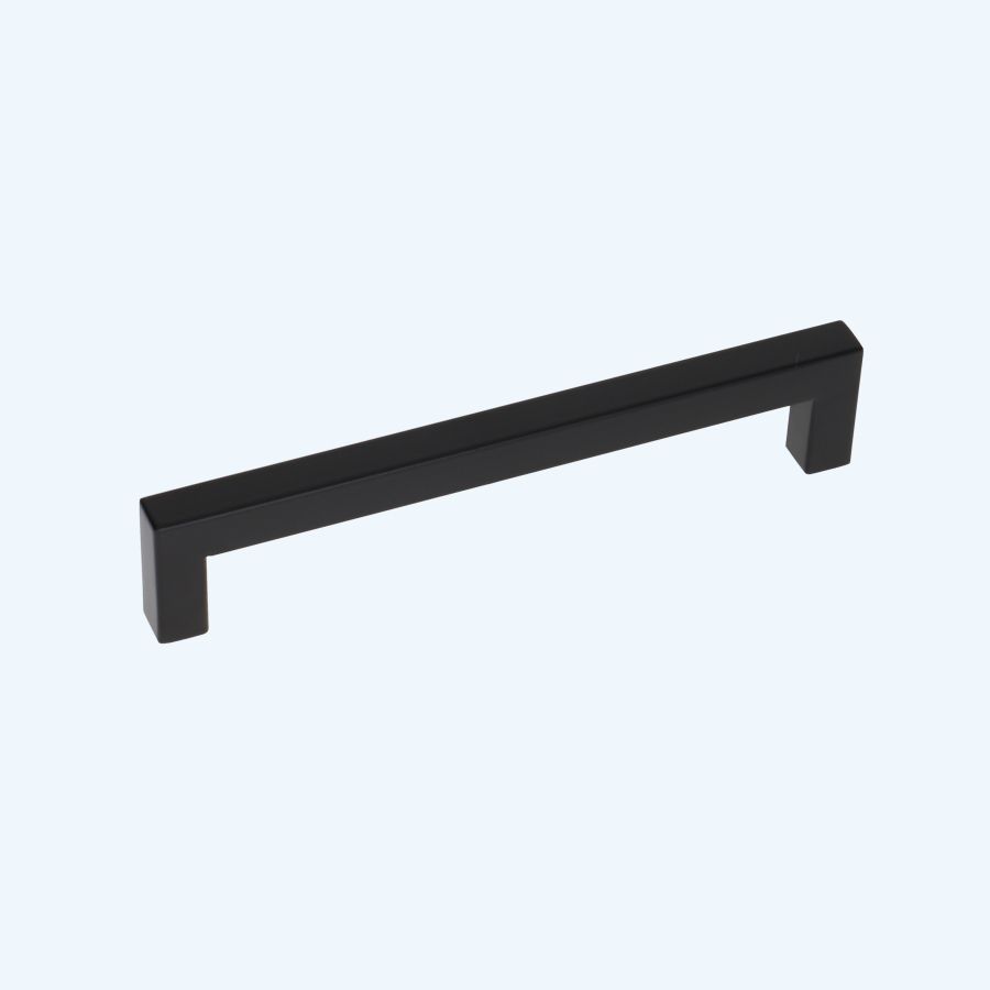 Greep zwart massief RVS vierkant 160 x 35 mm