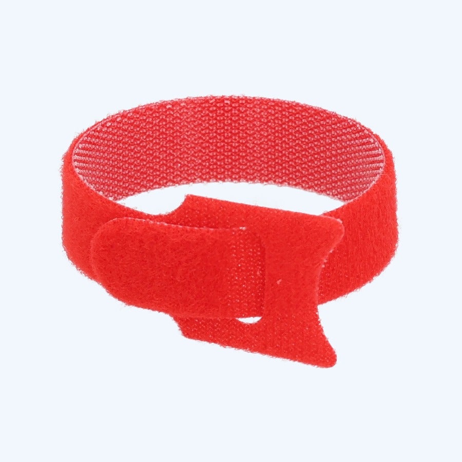 25 stuks klittenband tyraps 12 x 150 mm rood