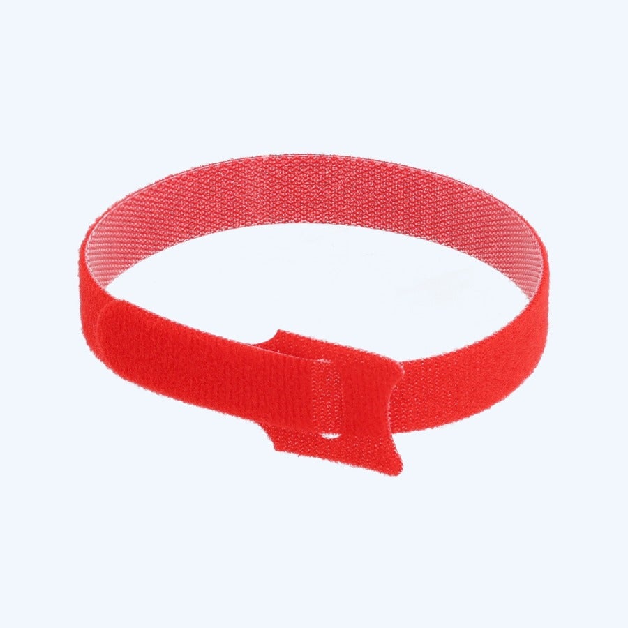25 stuks klittenband tyraps 12 x 300 mm rood