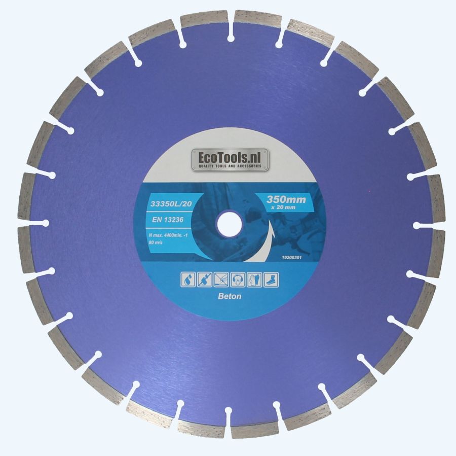 Diamantschijf beton 350 x 20 mm Lasergelast (Profi-line)