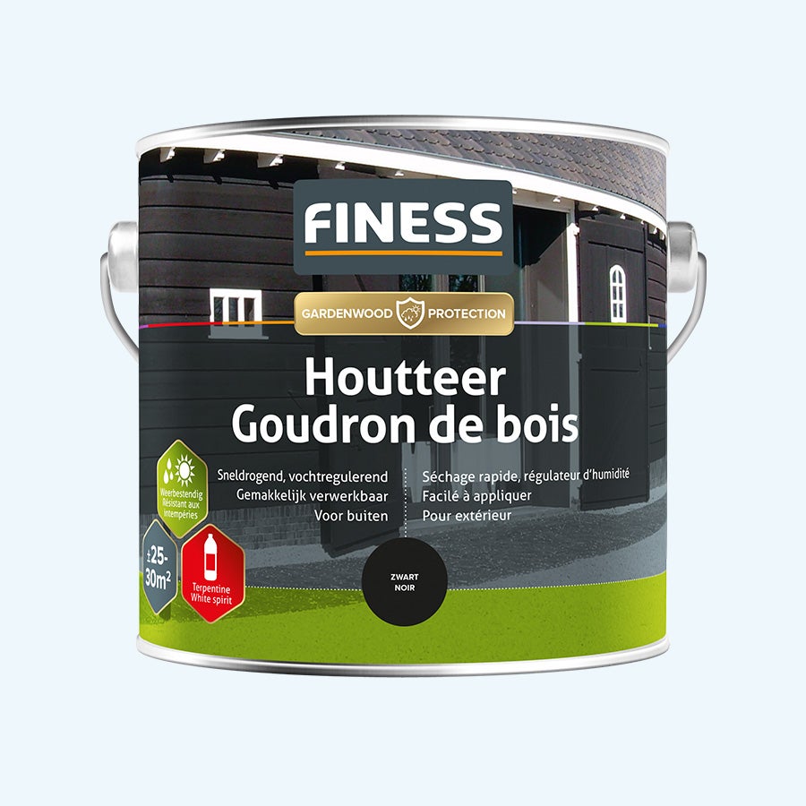 FINESS Houtteer 2,5 L Zwart