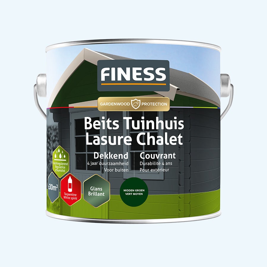 FINESS Beits Tuinhuis dekkend hoogglans 2,5L Midden groen