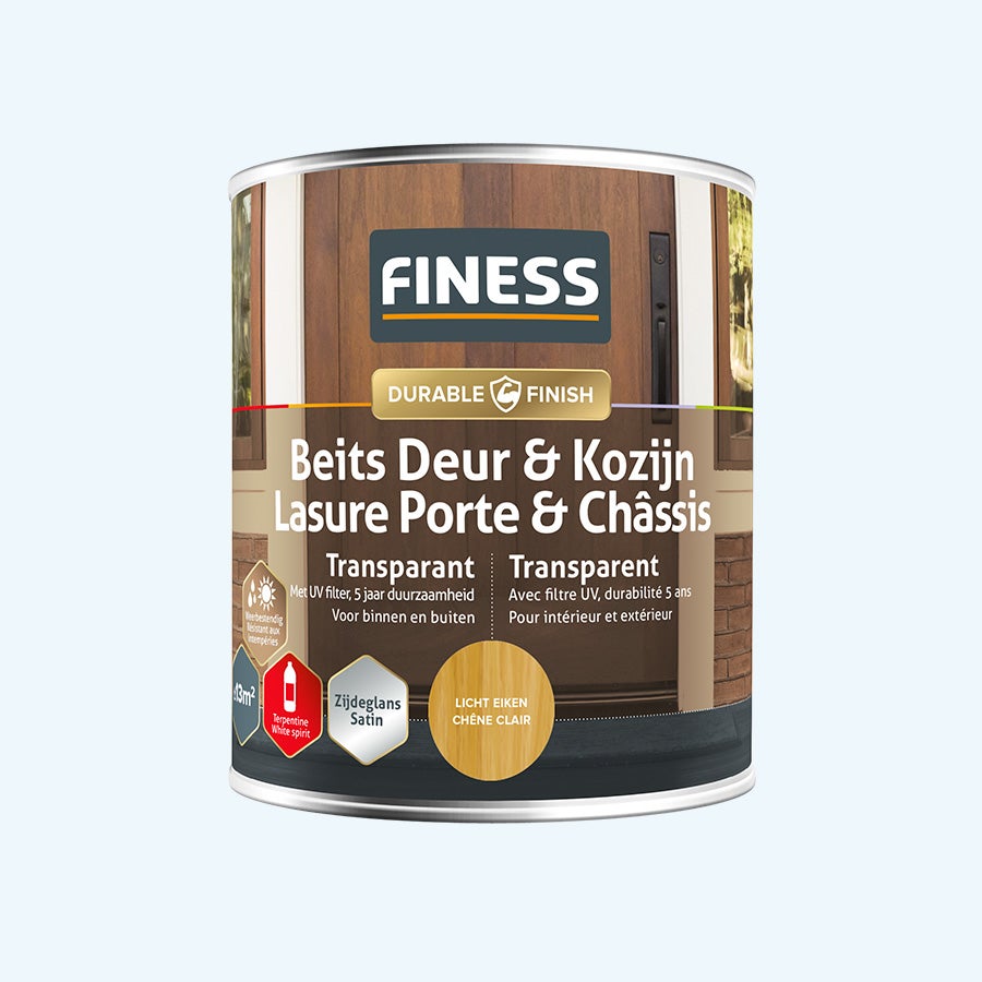 FINESS Beits Deur & Kozijn transparant zijdeglans 750 ml Licht eiken