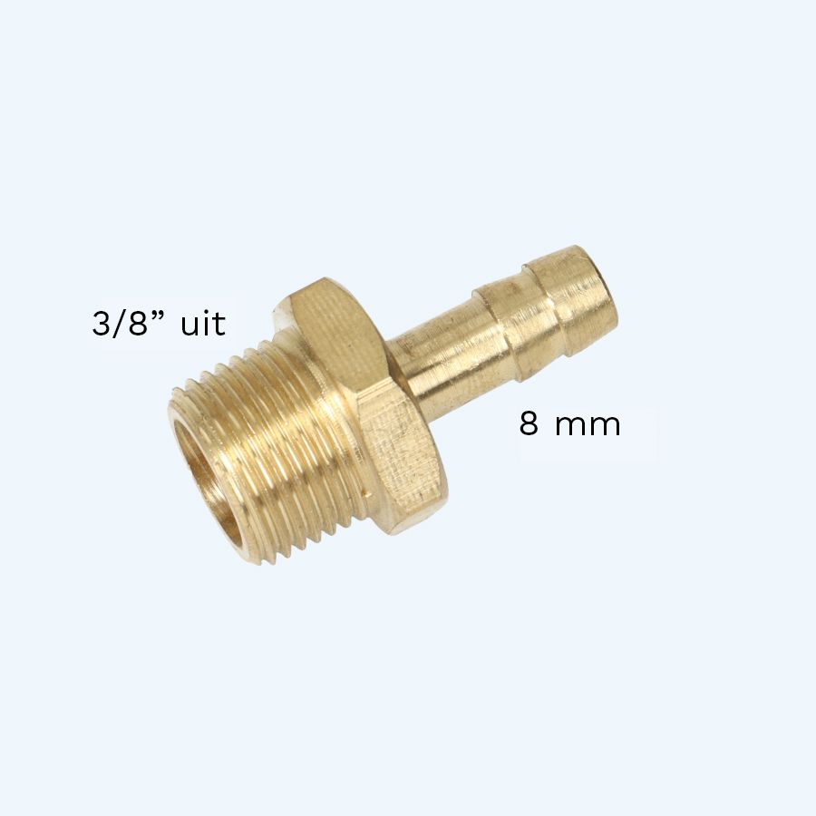 8 mm slangpilaar met 3/8" uitwendig draad