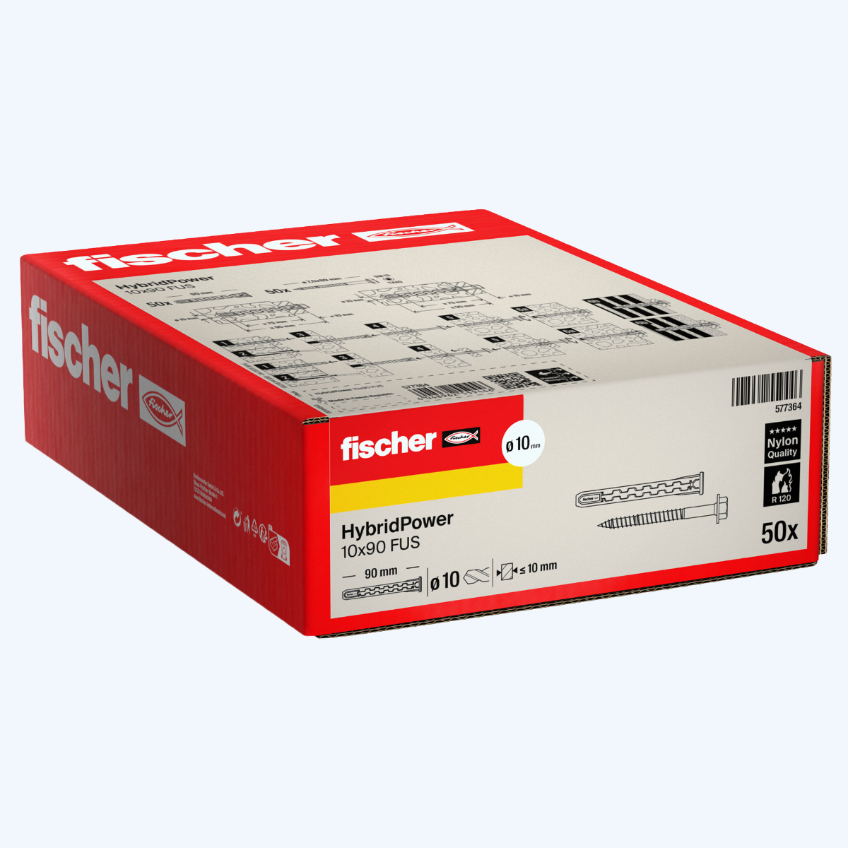 fischer HybridPower plugsysteem 10 x 90 FUS (50 stuks)