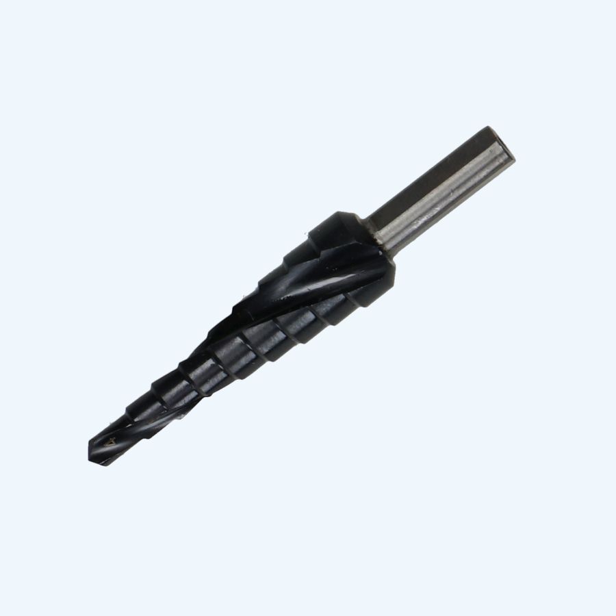 Stappenboor HSS 4-12 mm (spiraalvormige snijkanten) TiAlN