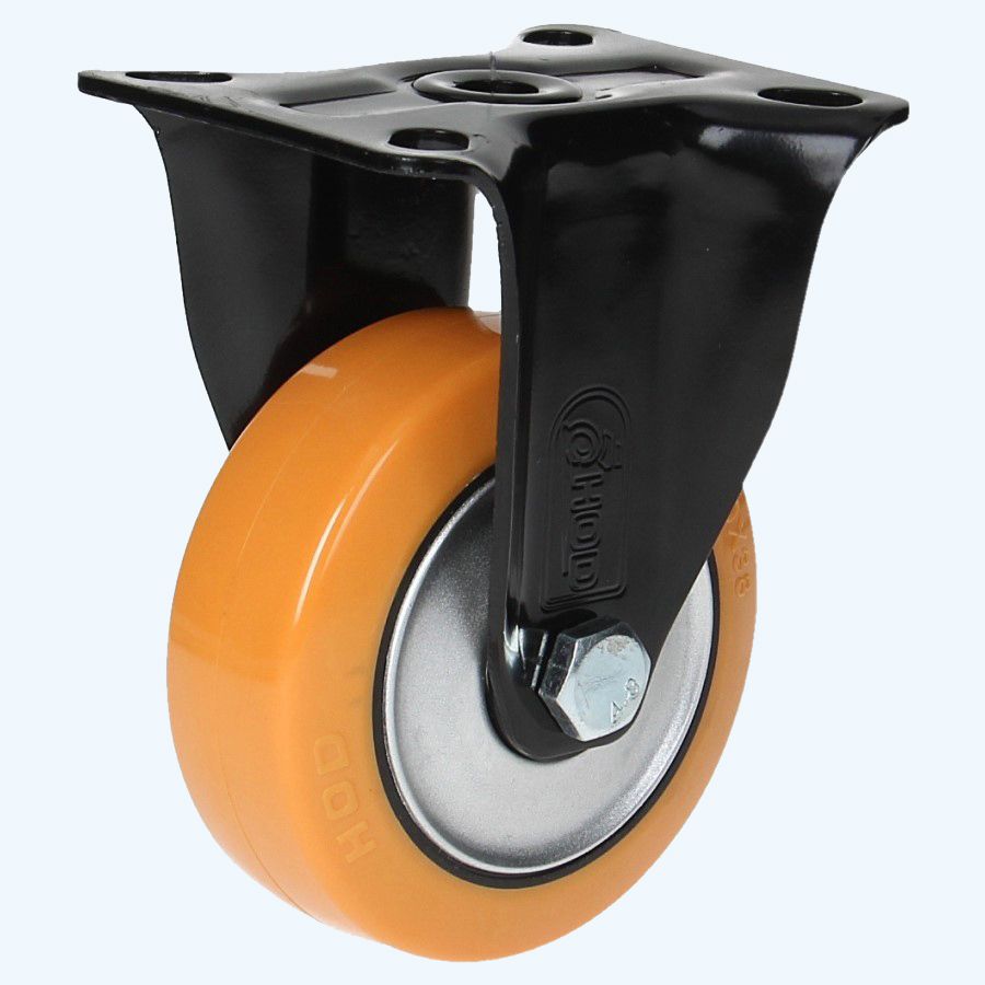 Kogelgelagerd bokwiel oranje 100mm / 180 kg 