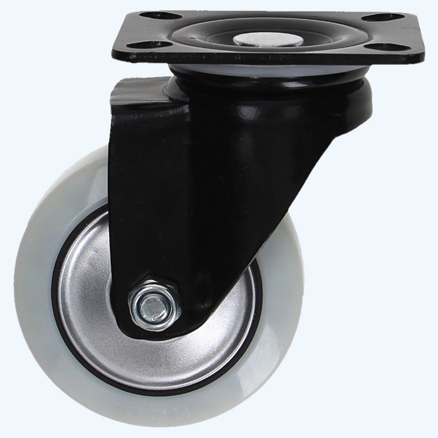 Kogelgelagerd zwenkwiel wit 125mm / 300 kg 