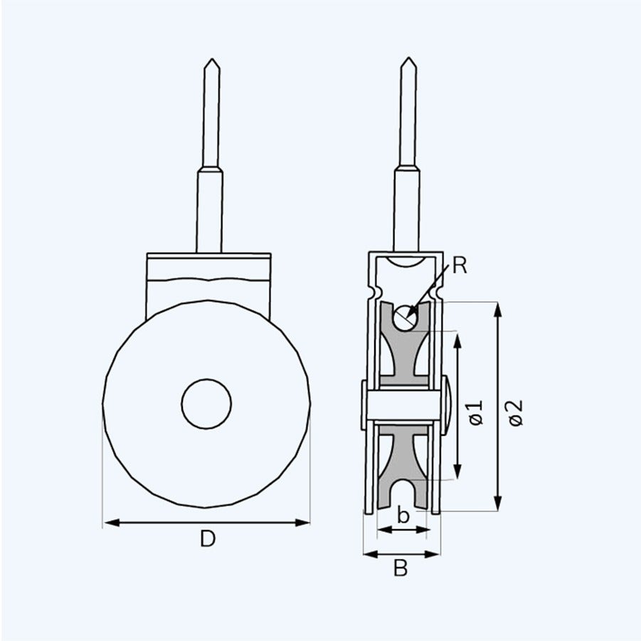Schroefkatrol 40 mm verzinkt