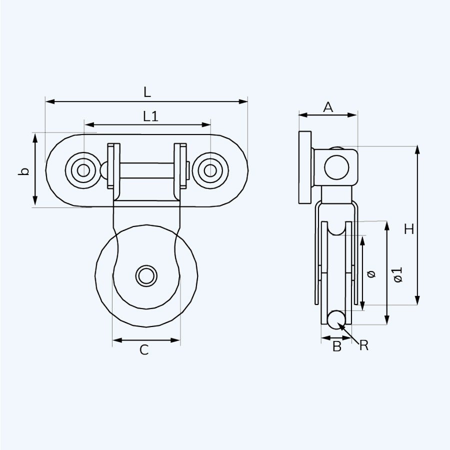 Scharnierkatrol 75 mm verzinkt