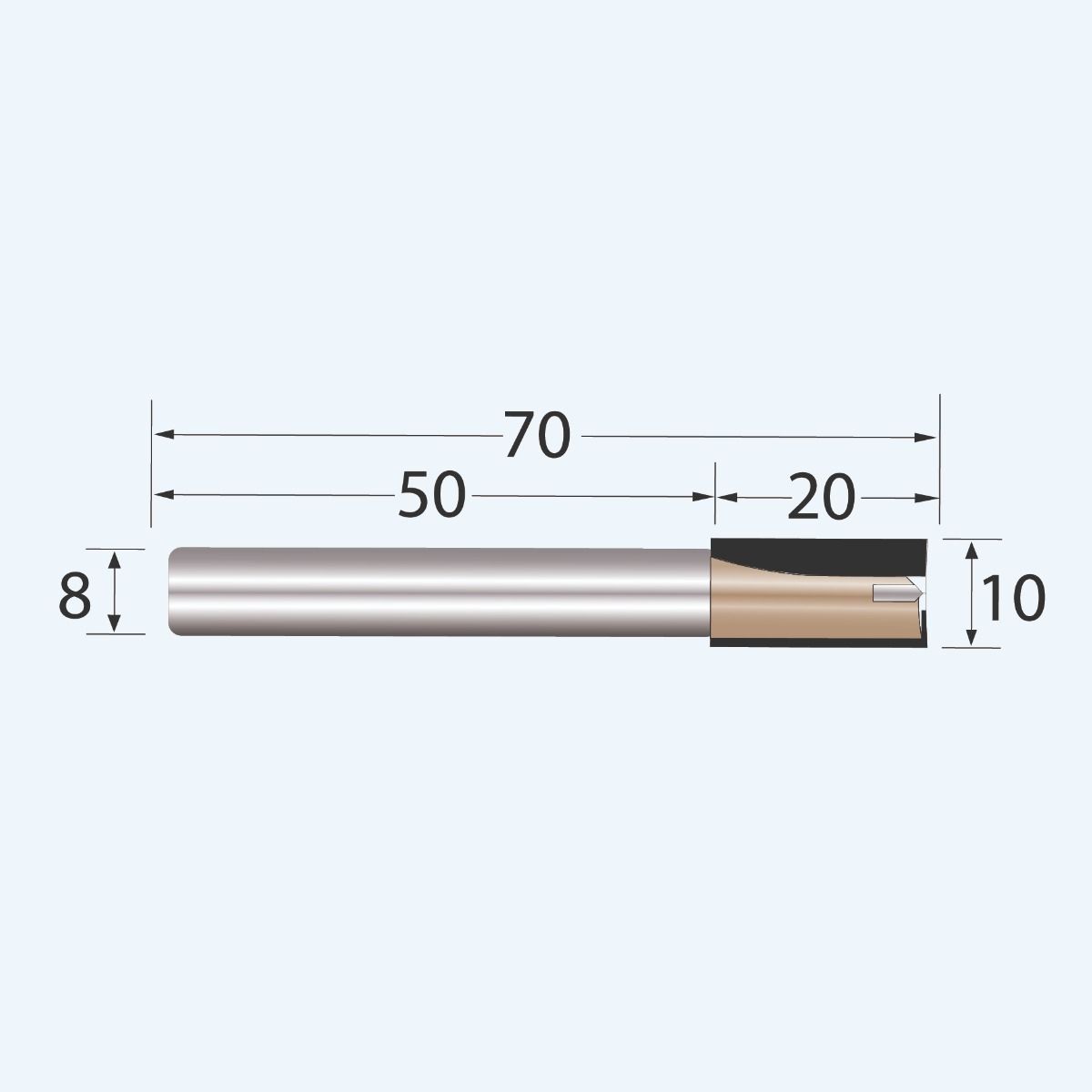 HM groeffrees Industrial 10 mm met ondersnijder