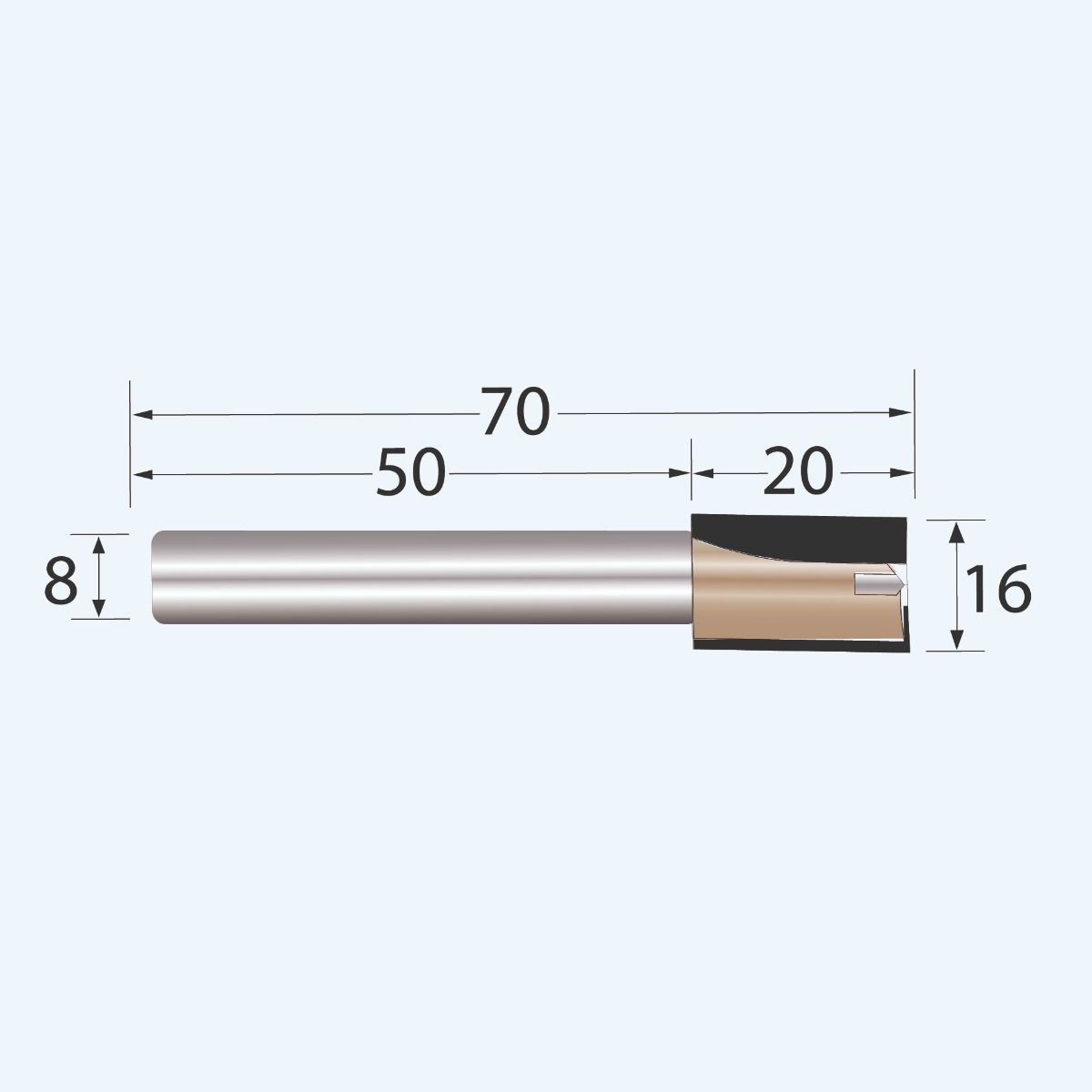 HM groeffrees Industrial 16 mm met ondersnijder