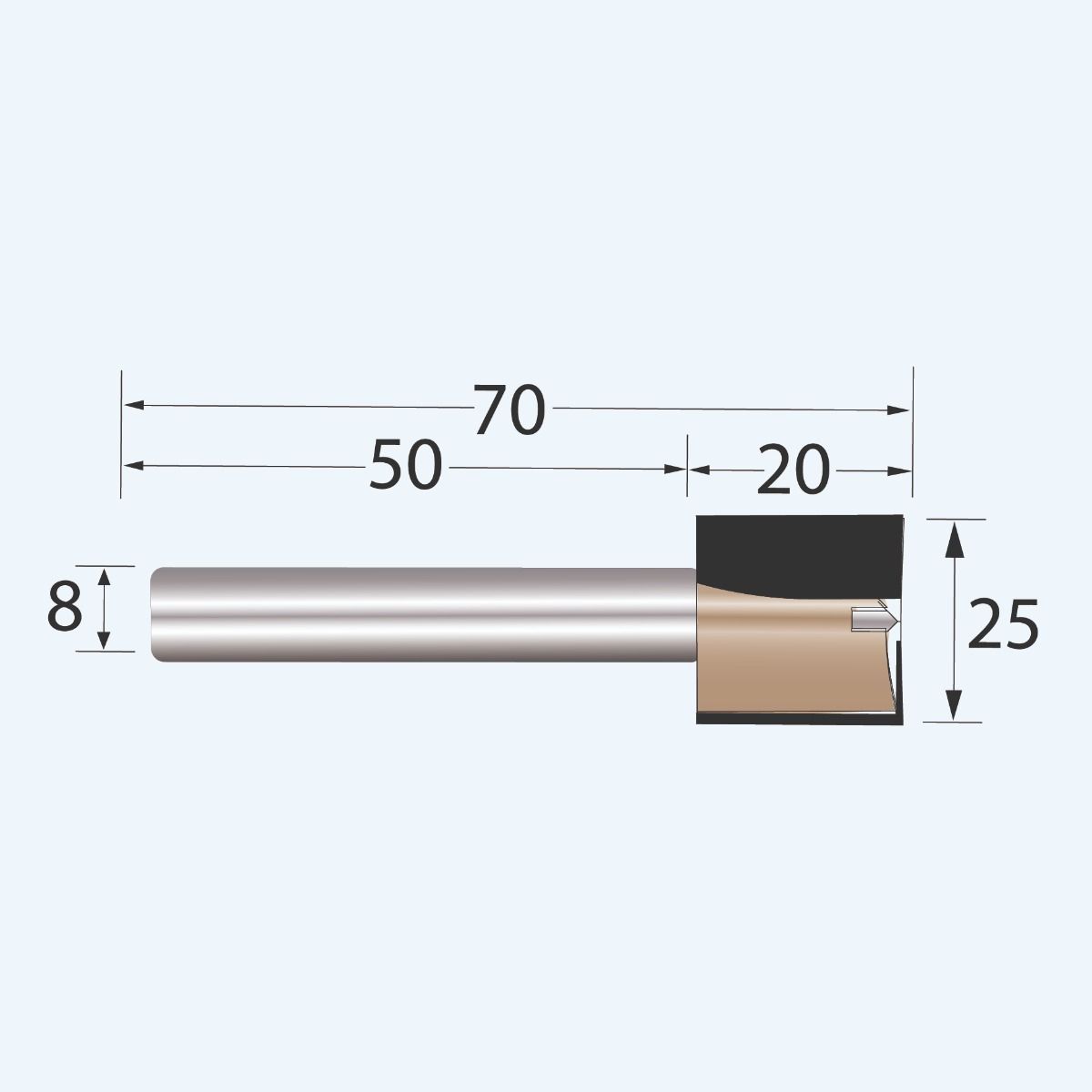 HM groeffrees Industrial 25 mm met ondersnijder
