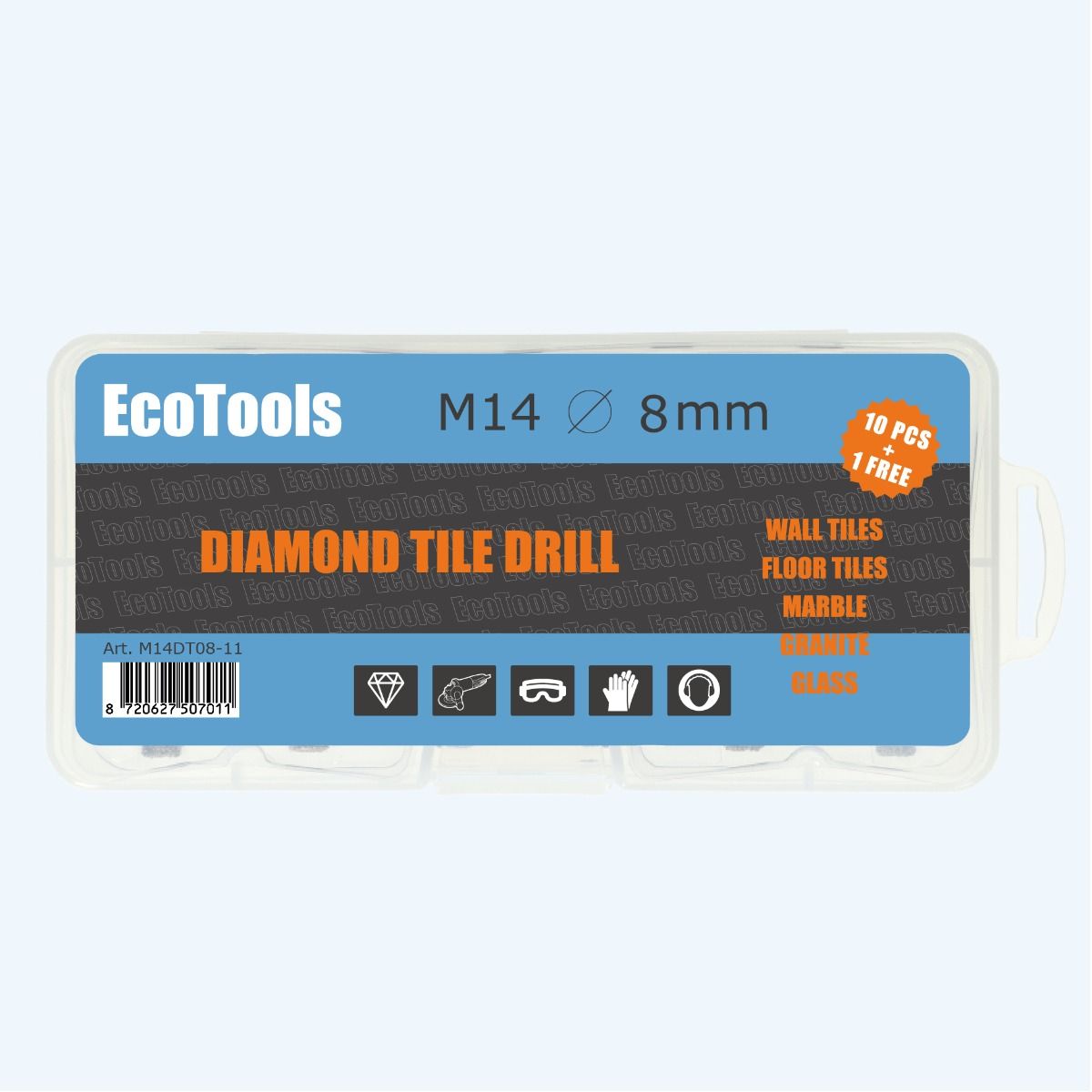 10+1 gratis diamant tegelboor 8 mm M14 aansluiting