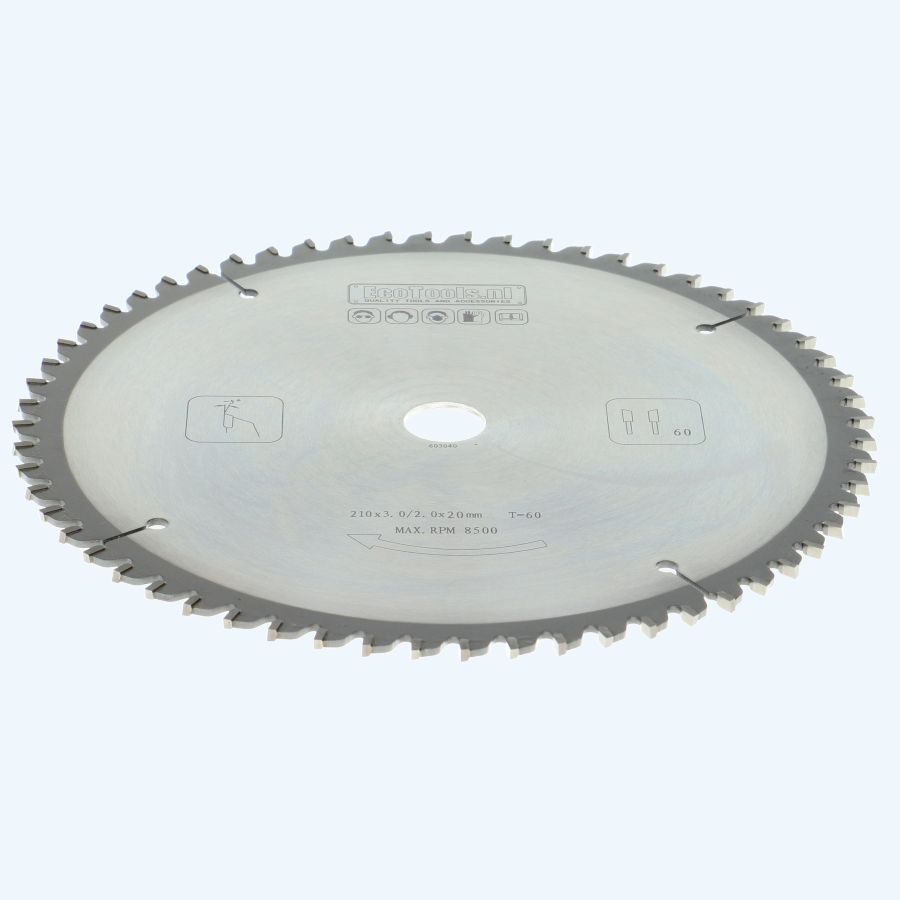 Hm-afkortzaagblad Prof 210 x 20 mm T=60