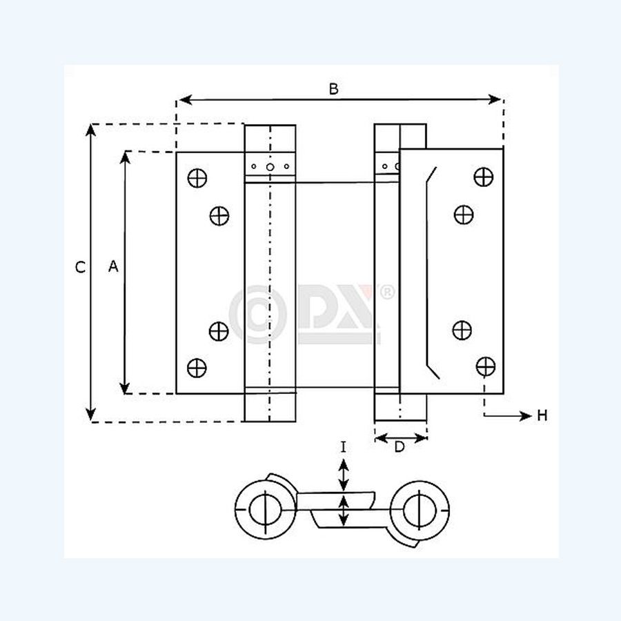 Dulimex bommer scharnier dubbelwerkend 29/75 mm staal (2 stuks)