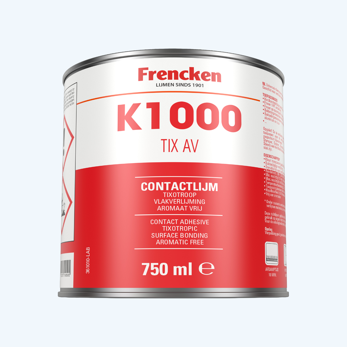 Frencken contactlijm K1000 TIX aromaatvrij 750 ml 