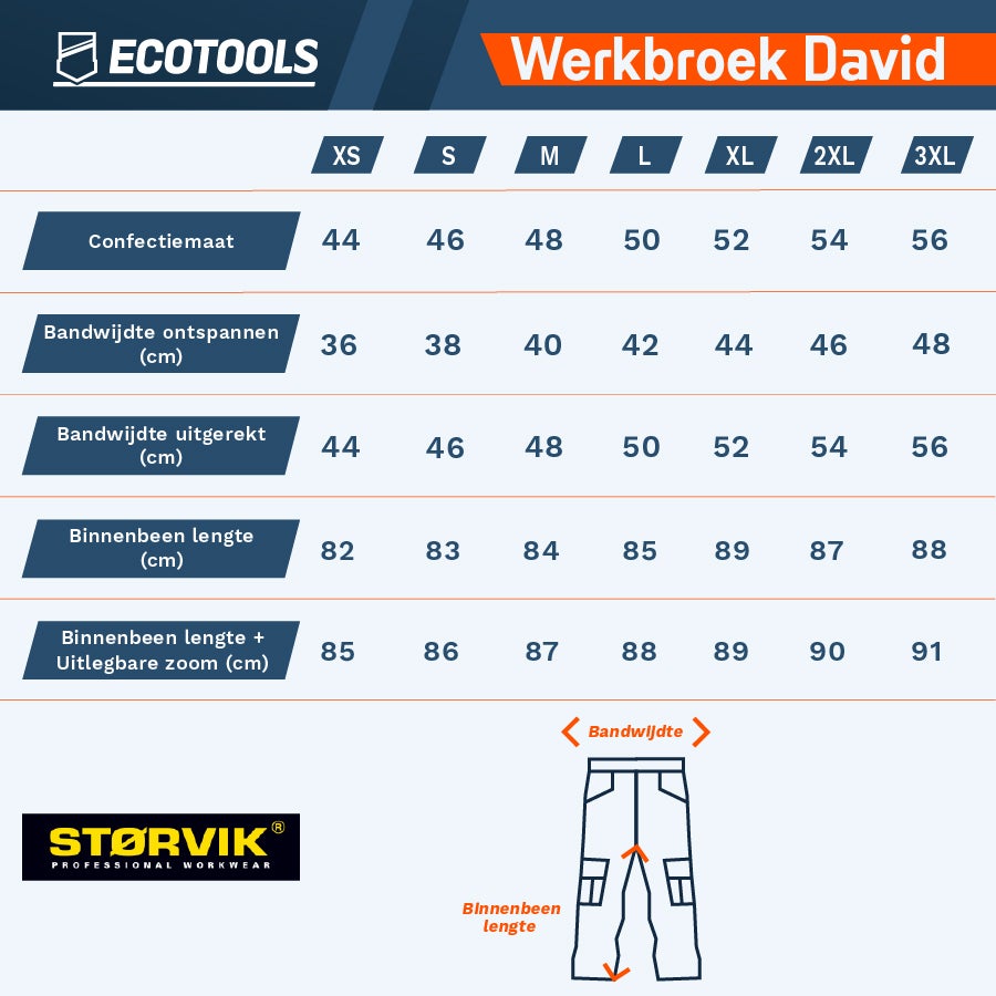 Storvik werkbroek David antraciet (maat XS)