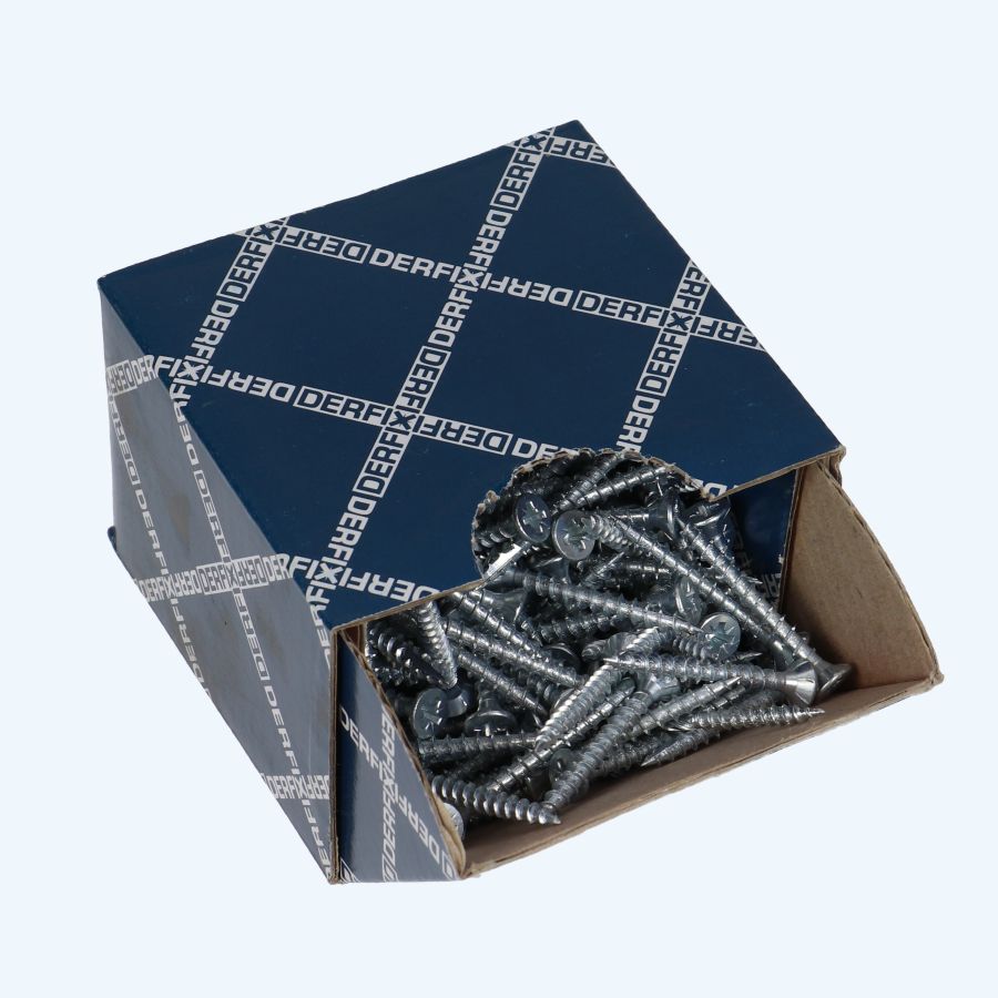 200 stuks spaanplaatschroef 3,5 x 50 mm / PZ2 / deeldraad