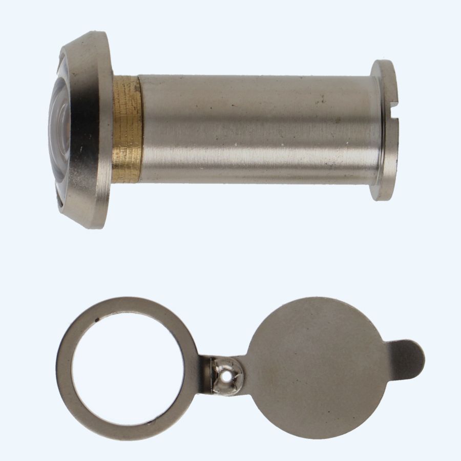 Deurspion ø14 mm massief messing RVS finish