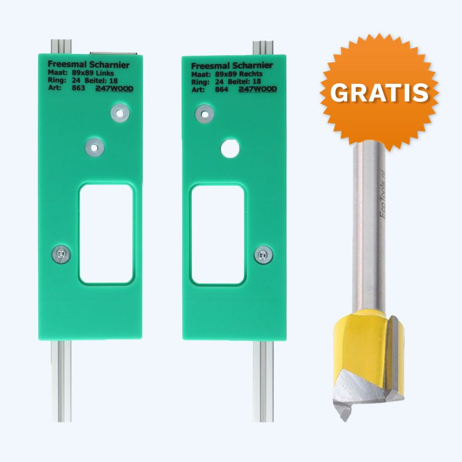 Freesmalset voor scharnieren 89 x 89 mm