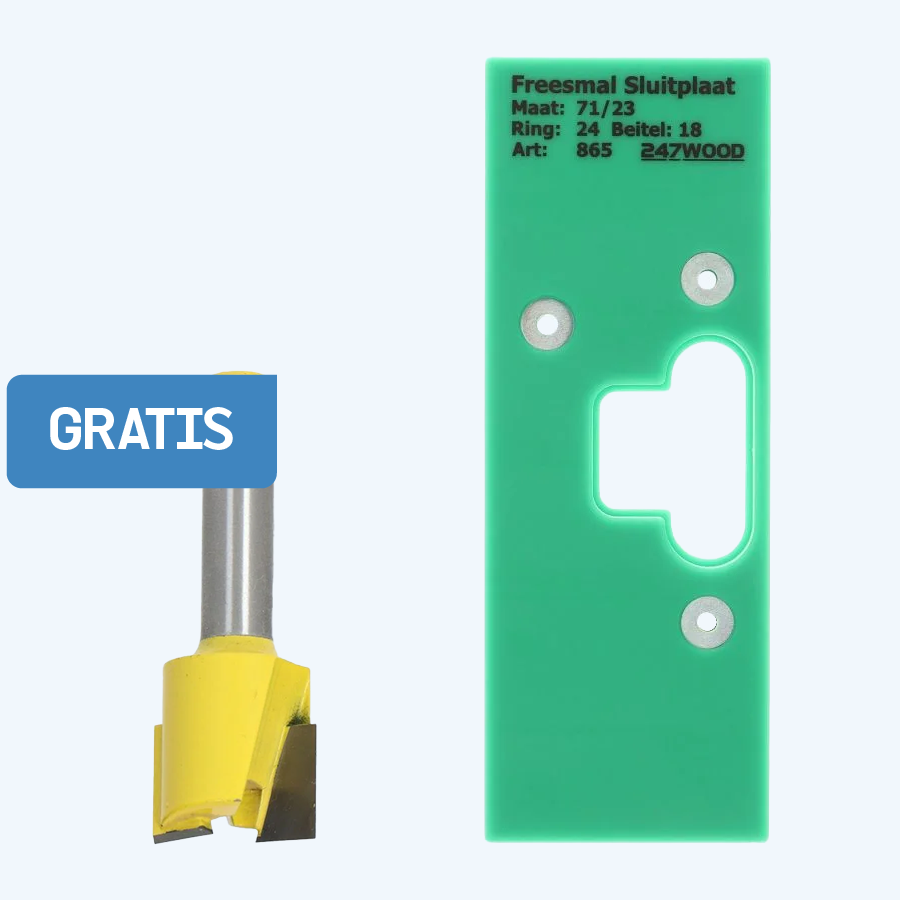 Freesmal voor sluitplaat 71 x 23 mm