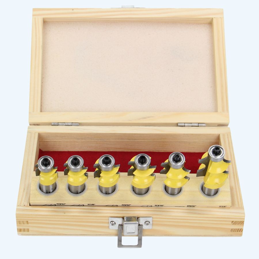 HM 6-delige halfholprofielfreesset / 12 mm schacht