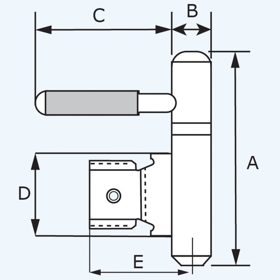 Dulimex inboorpaumelle, stalen metselkozijn, 14 mm zwart
