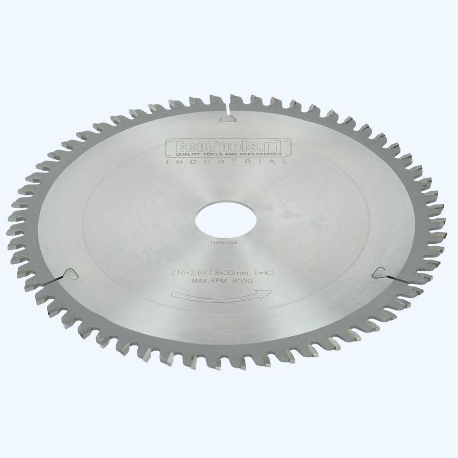HM-zaagblad Industrial 216 x 30 mm T=60 (vlak-daktand)
