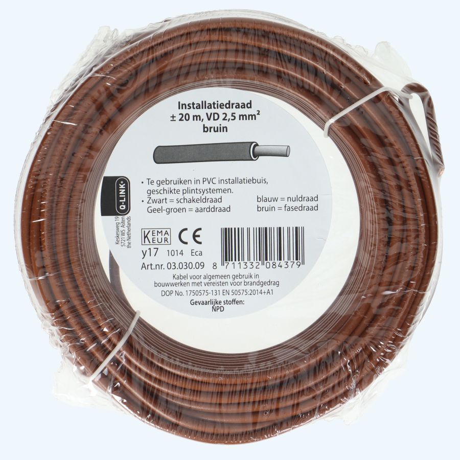 Installatiedraad 2,5mm² bruin 20 meter