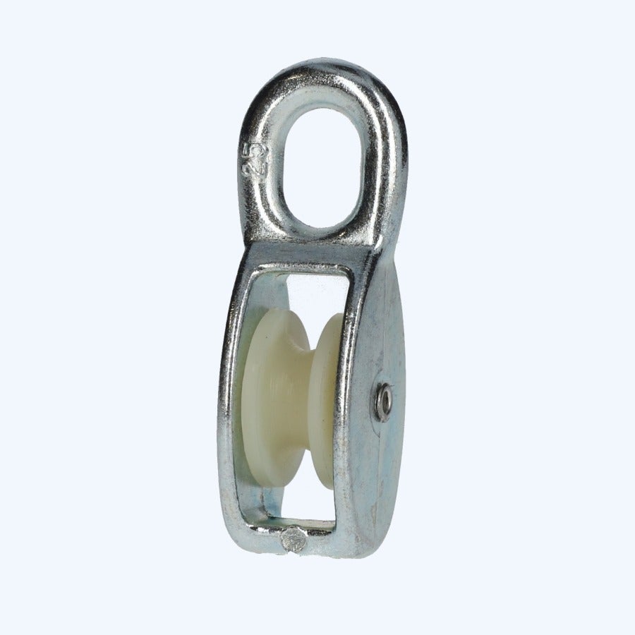 Katrol nylon wiel 07 x 25 mm verzinkt