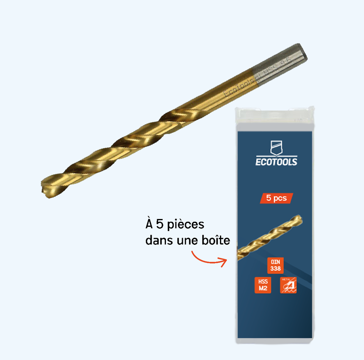 Foret à métaux 9,5 mm HSS M2 avec 7 arêtes