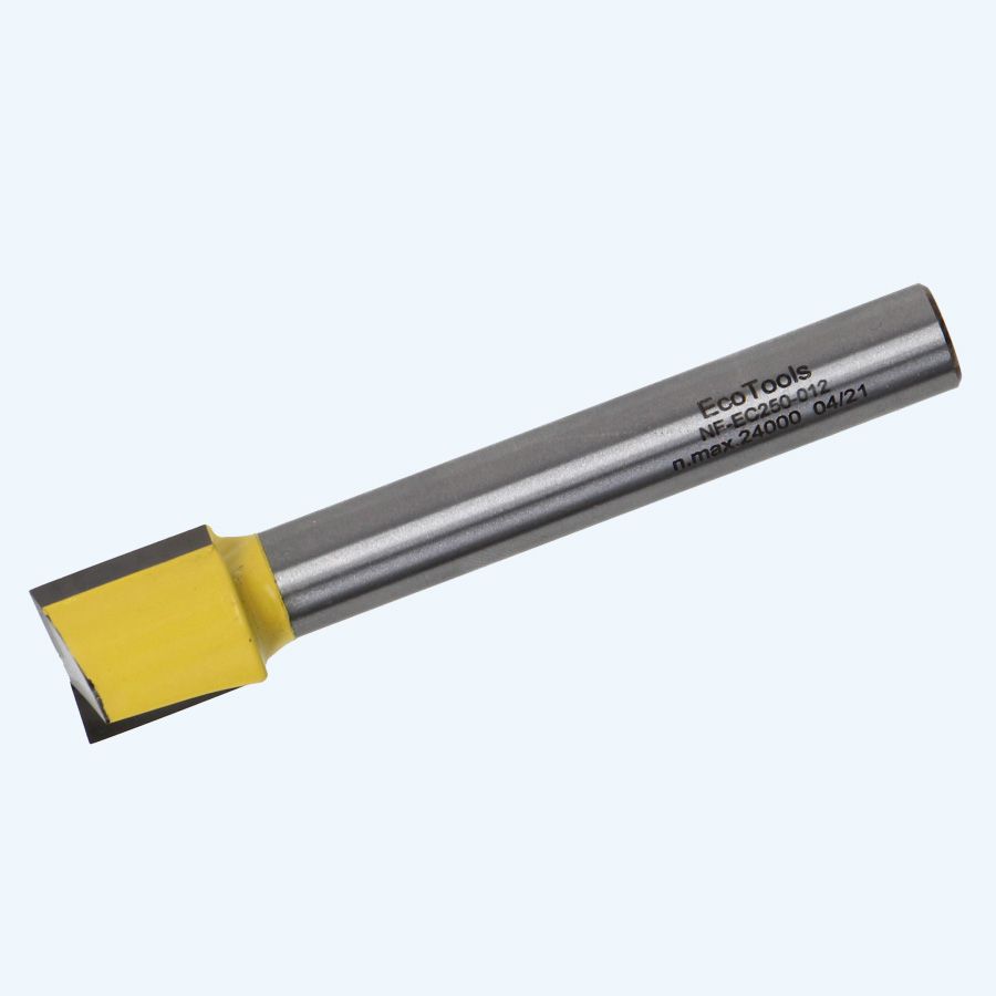 HM verlengde groeffrees 25 mm met ondersnijder / 12 mm schacht