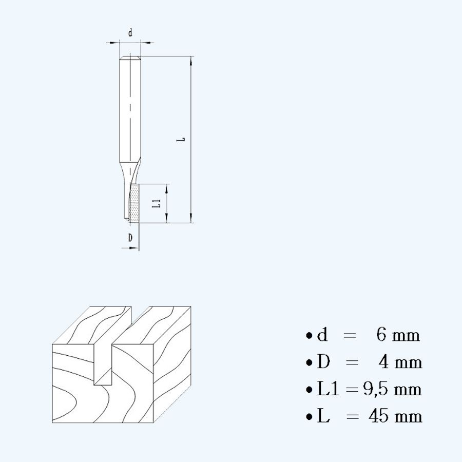 HM groeffrees 4 mm / 6 mm schacht