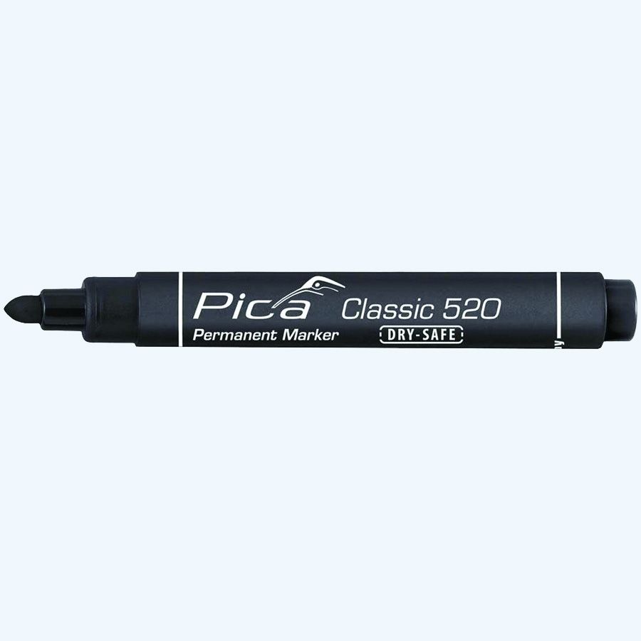10 stuks Pica 520/46 permanent marker 1-4 mm (Zwart)