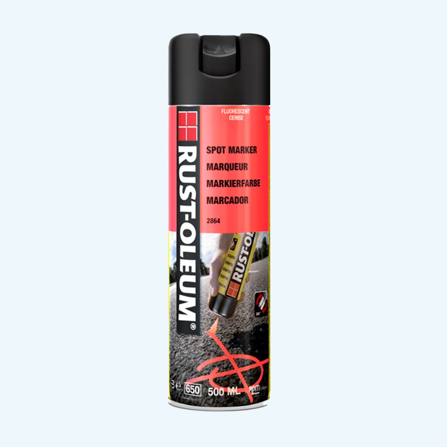 Hard Hat Economische markeerspray FLUORESCEREND ROOD 500 ml