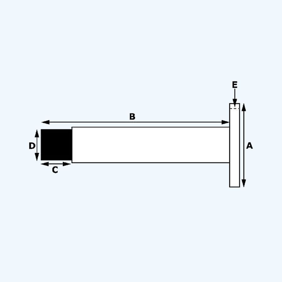RVS deurstopper 50 x 84 mm wandmodel 