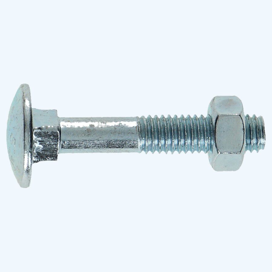 100 stuks slotbout met moer M6 x 70 mm (gegalvaniseerd)