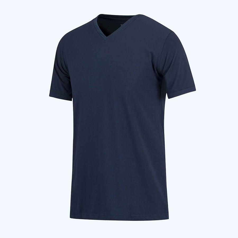 2 stuks t-shirt Bart met v-hals donkerblauw