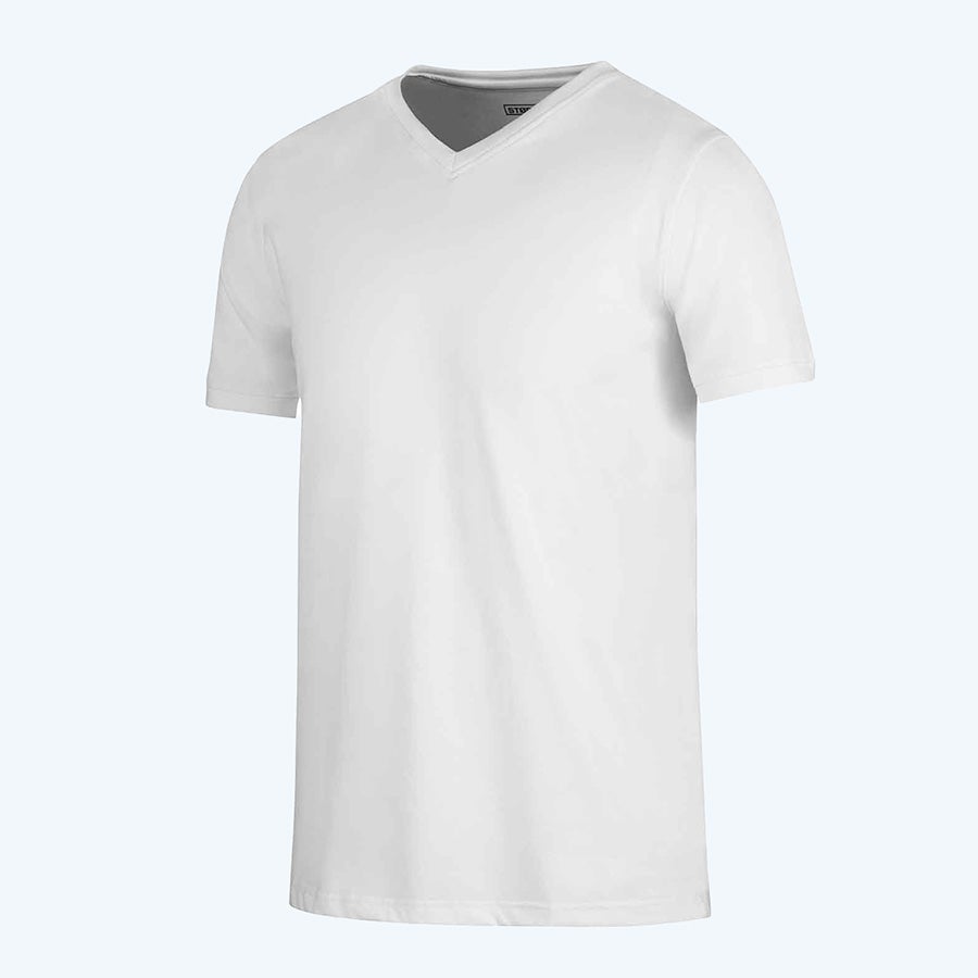 2 stuks t-shirt Bart met v-hals wit